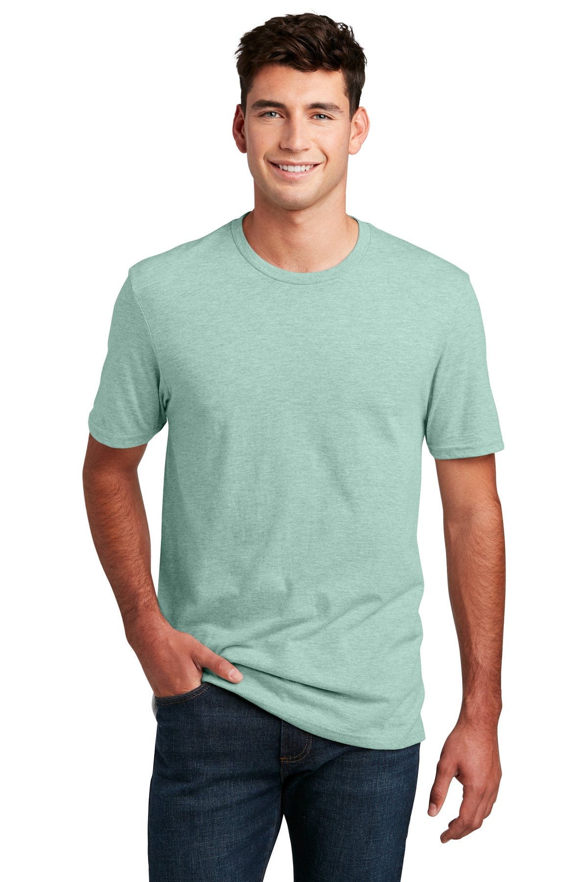 District Perfect Blend Tee. DM108 in Heathered Dusty Sage