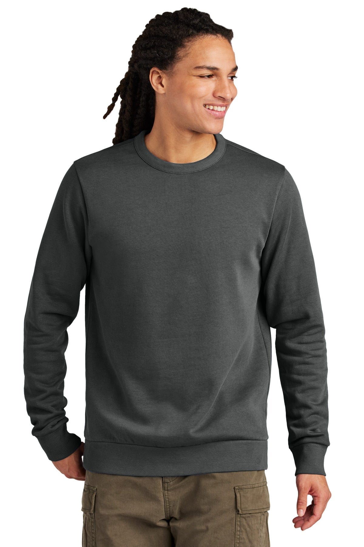 District Wash DT2204 Fleece Crew in Graphite