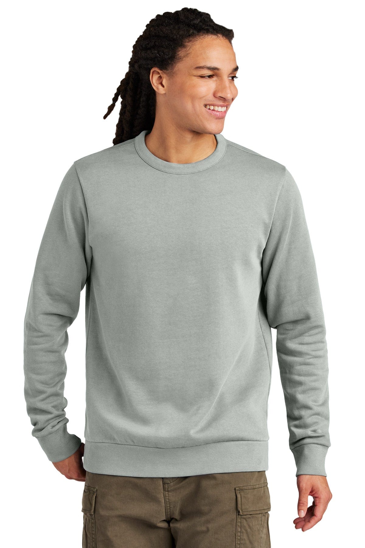 District Wash DT2204 Fleece Crew in Gusty Grey