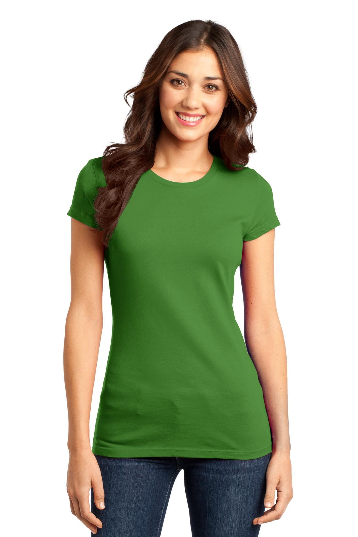 District Women's Fitted Very Important Tee . DT6001, Extended Colors in Kiwi Green
