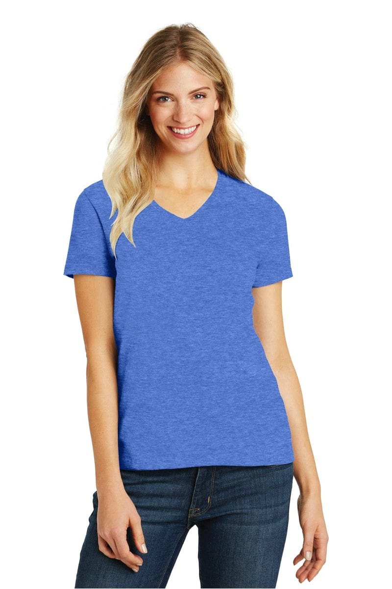 District Women's Perfect Blend V-Neck Tee. DM1190L, Basic Colors in 