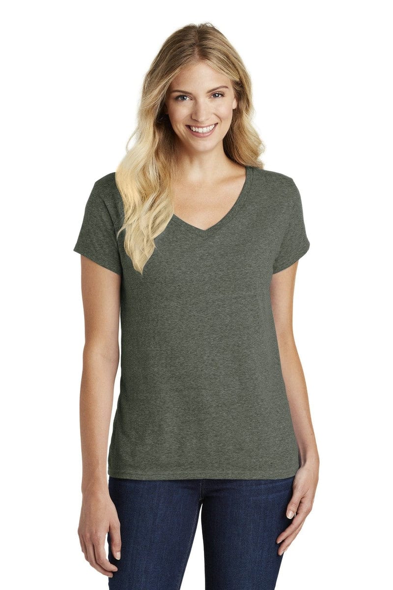 District Women's Perfect Blend V-Neck Tee. DM1190L, Basic Colors in 