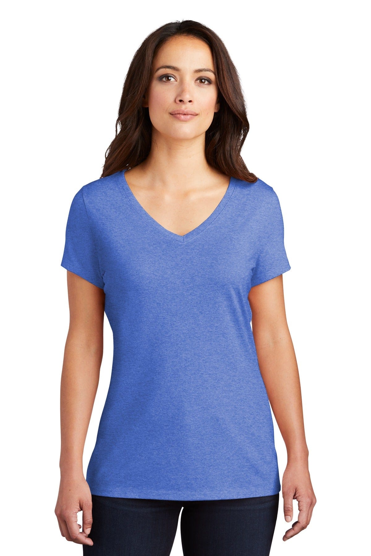 District Women's Perfect Tri V-Neck Tee. DM1350L, Basic Colors in 