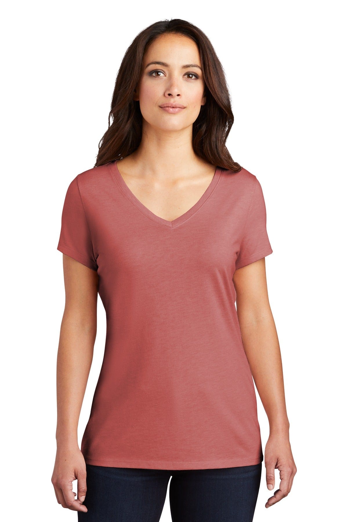 District Women's Perfect Tri V-Neck Tee. DM1350L, Basic Colors in 