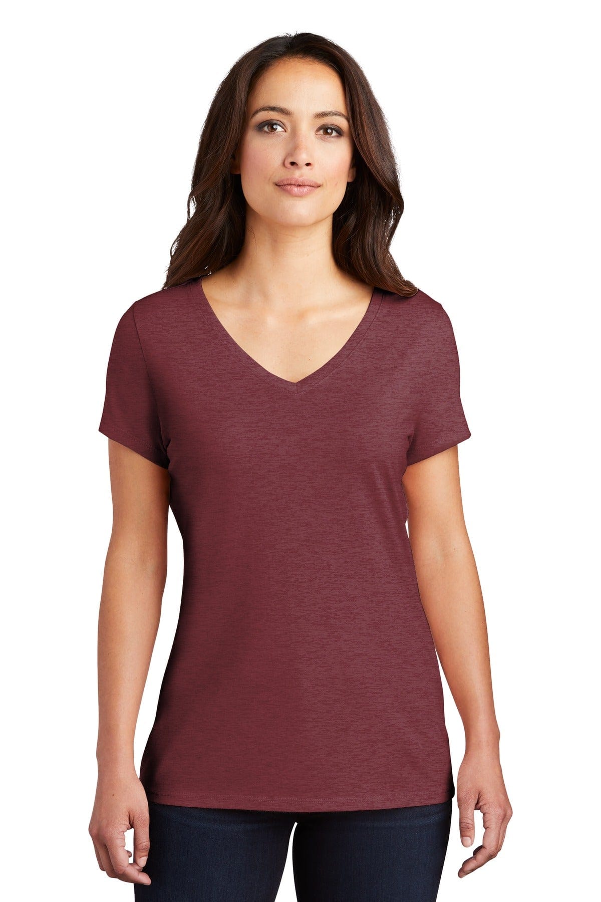District Women's Perfect Tri V-Neck Tee. DM1350L, Basic Colors in 