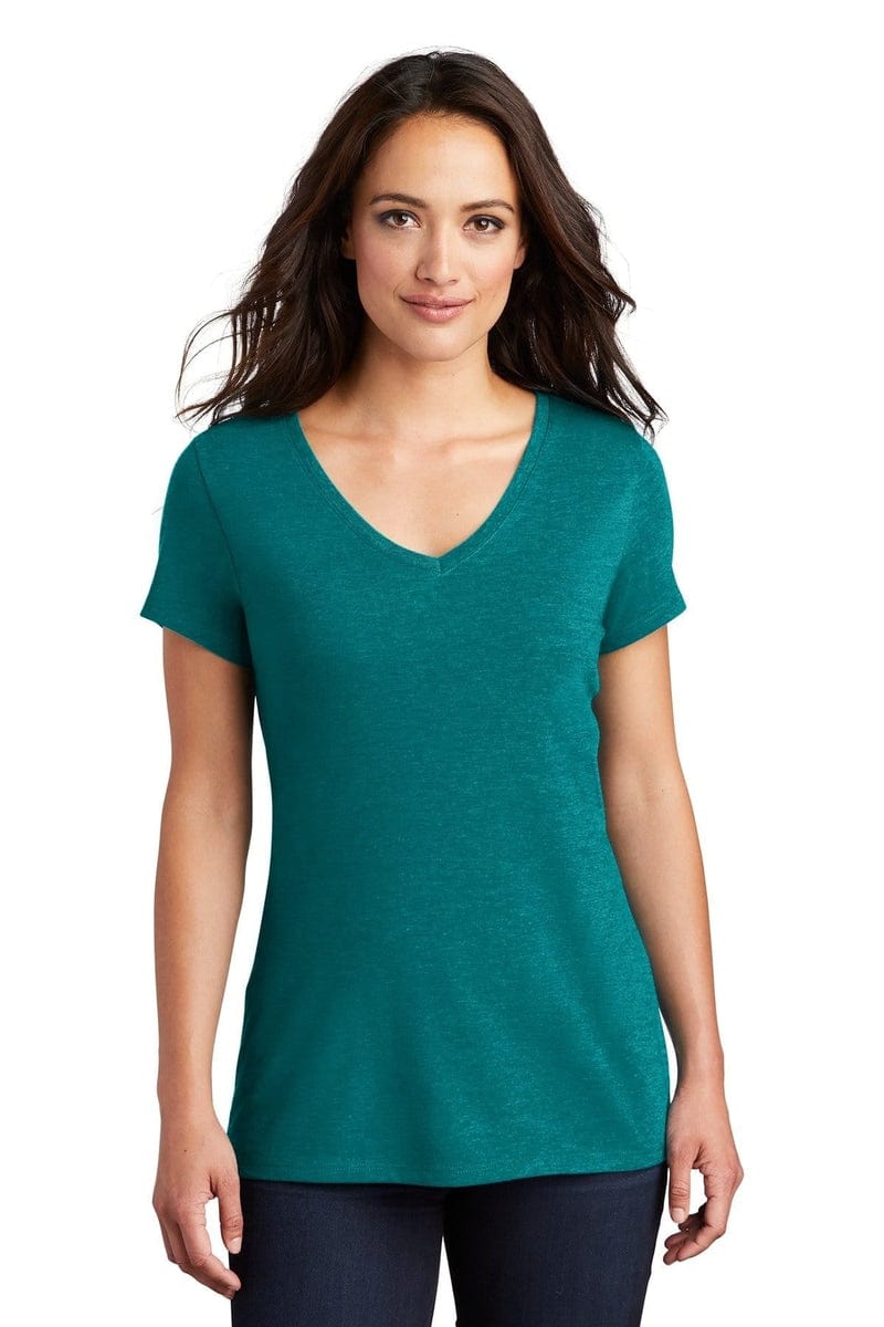 District Women's Perfect Tri V-Neck Tee. DM1350L, Basic Colors in 
