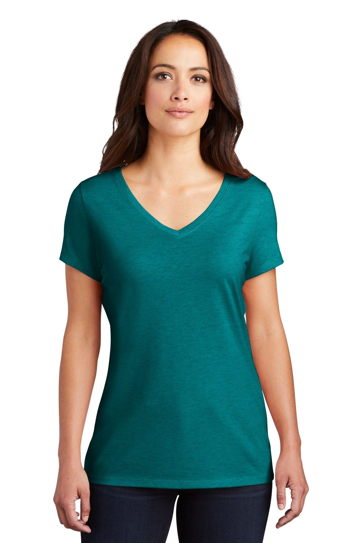 District Women's Perfect Tri V-Neck Tee. DM1350L, Basic Colors in 