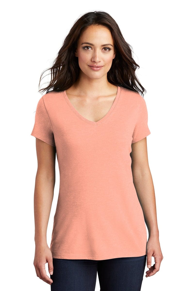District Women's Perfect Tri V-Neck Tee. DM1350L, Traditional Colors in 