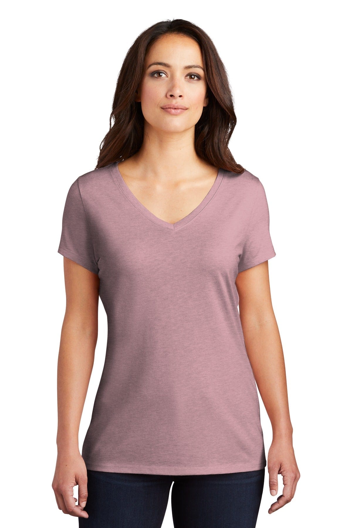 District Women's Perfect Tri V-Neck Tee. DM1350L, Traditional Colors in 