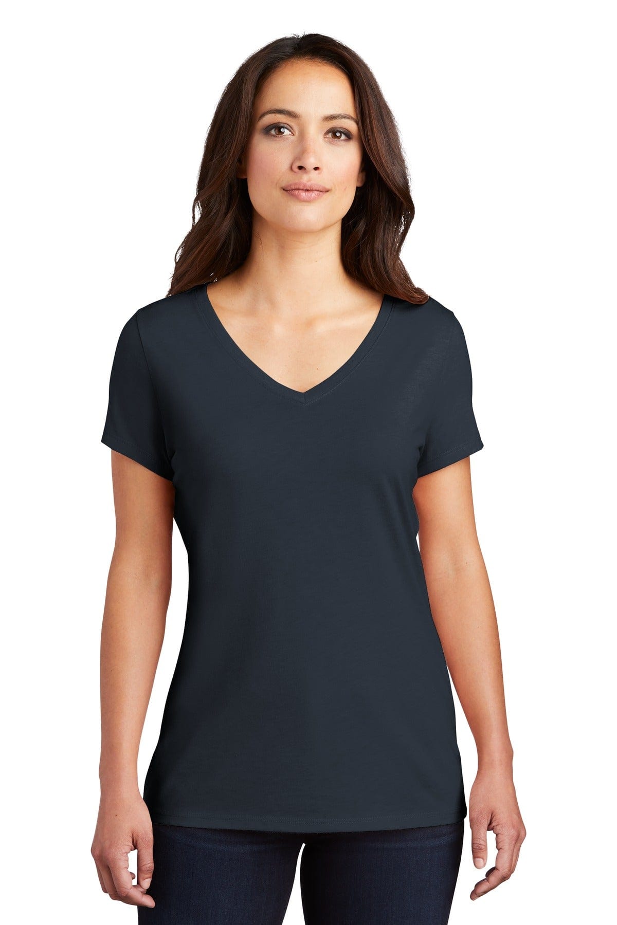 District Women's Perfect Tri V-Neck Tee. DM1350L, Traditional Colors in 