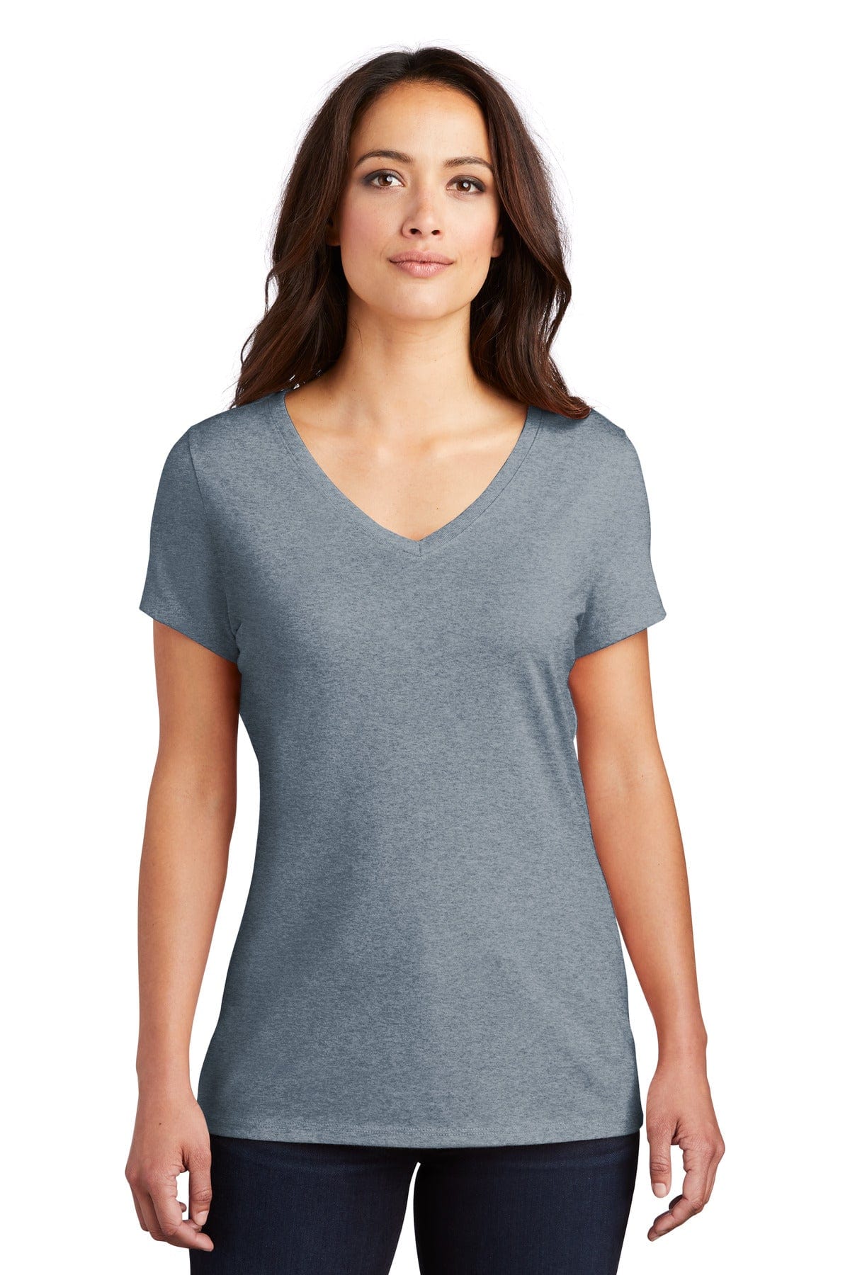 District Women's Perfect Tri V-Neck Tee. DM1350L, Traditional Colors in 
