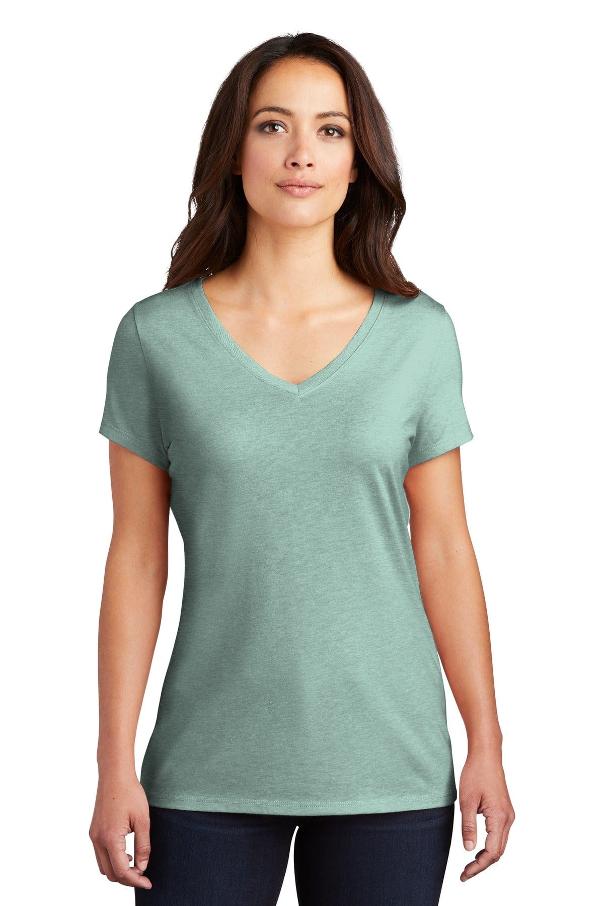 District Women's Perfect Tri V-Neck Tee. DM1350L, Traditional Colors in 