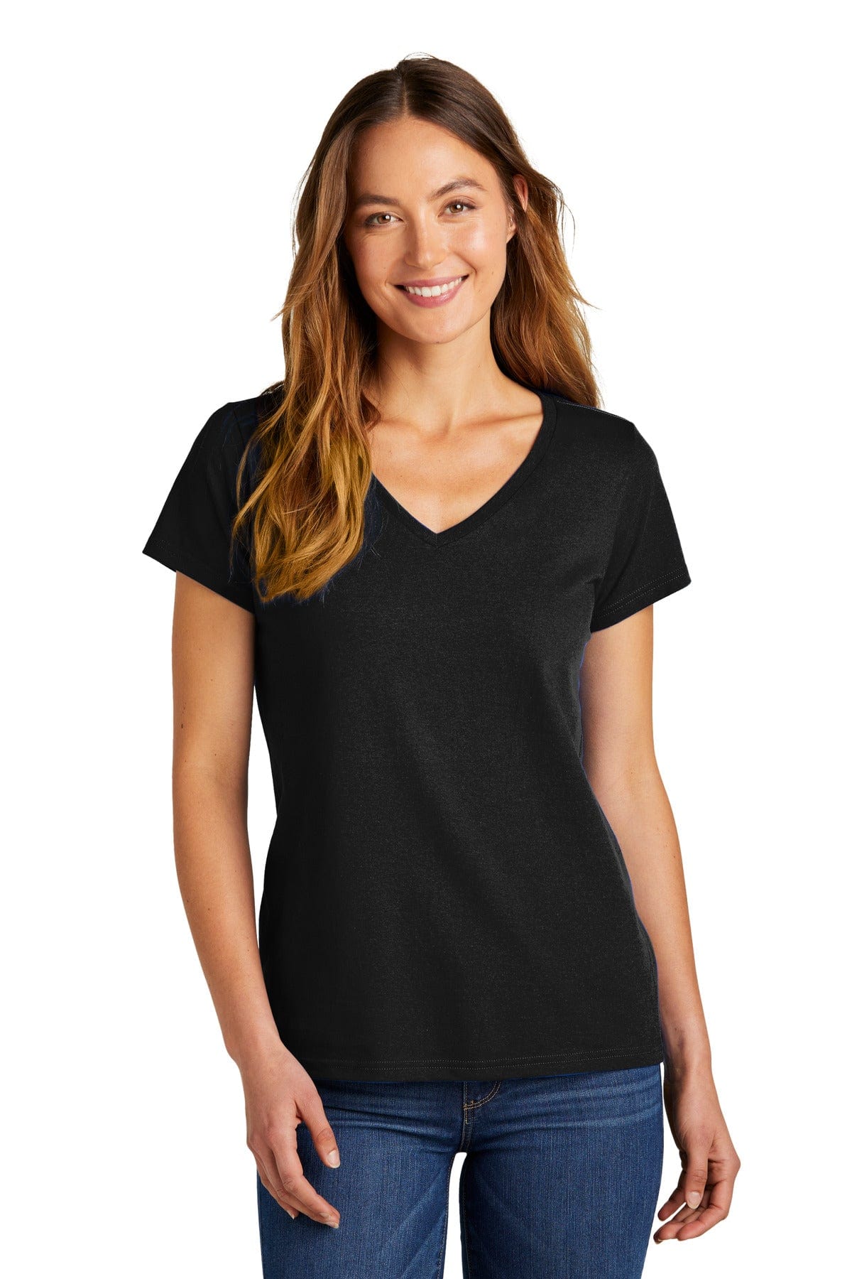 District Women's The Concert Tee V-Neck DT5002 in 