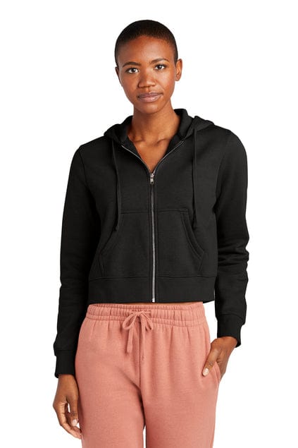 District Women's V.I.T. Fleece Full-Zip Hoodie DT6103 in Black