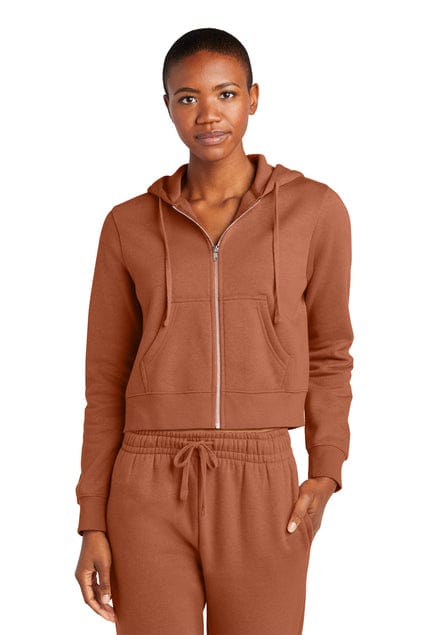 District Women's V.I.T. Fleece Full-Zip Hoodie DT6103 in Desert Rose