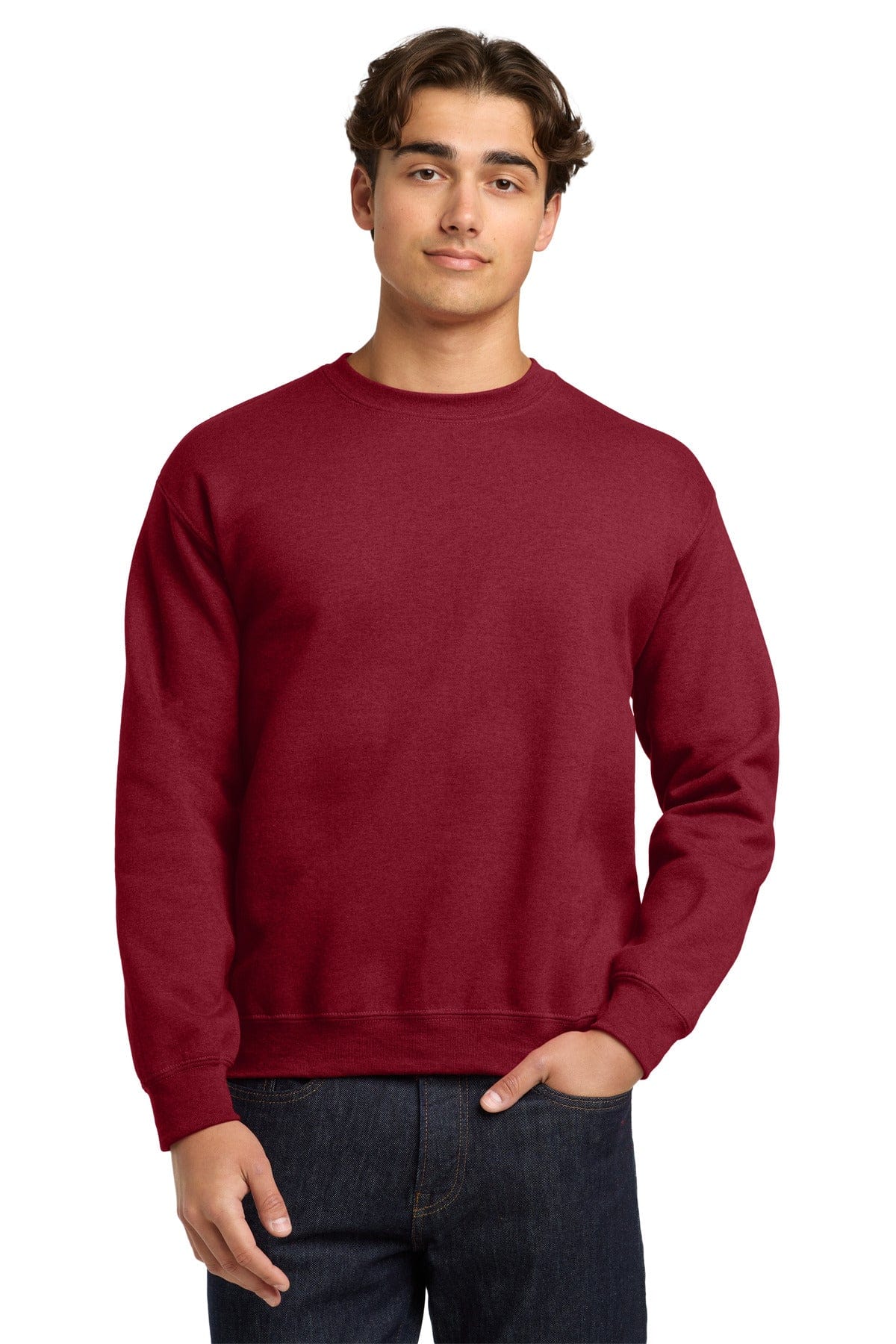Gildan 18000 Heavy Blend Crewneck Sweatshirt in Antique Cherry Red