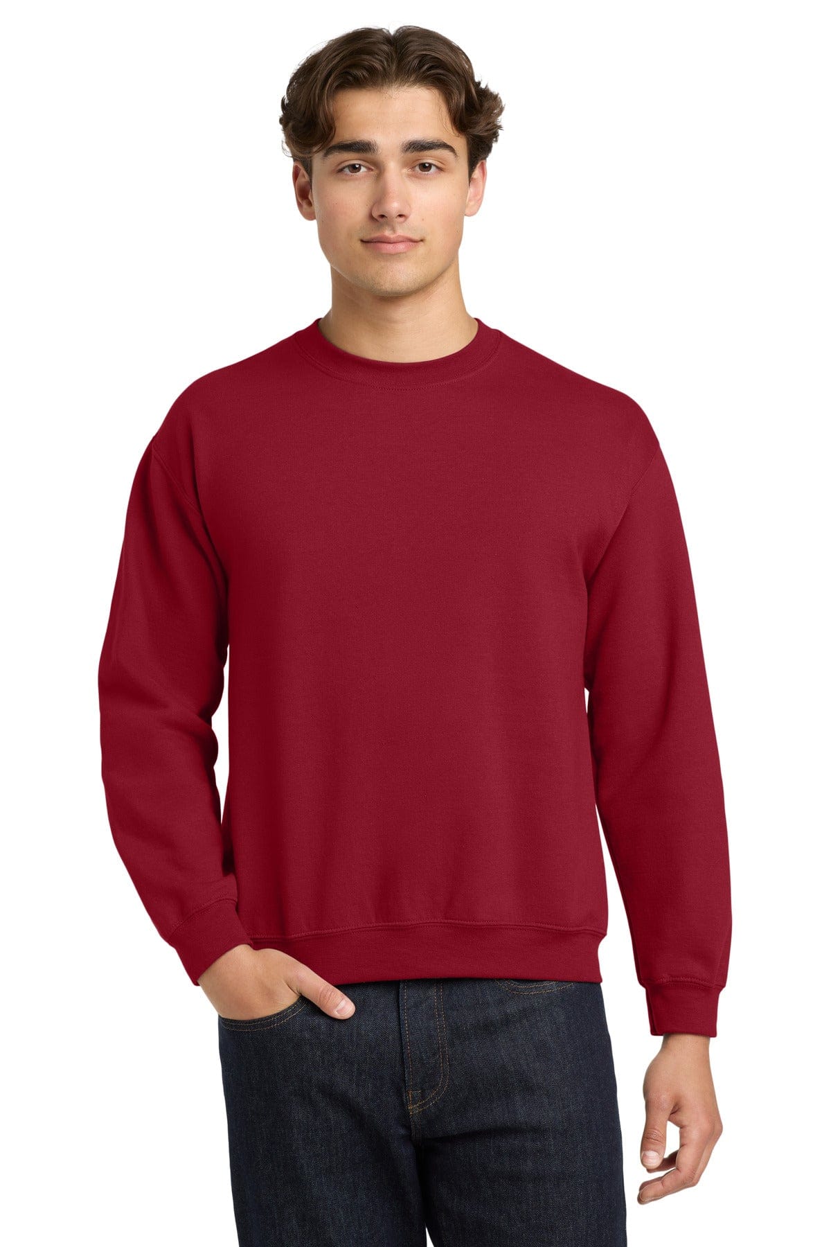 Gildan 18000 Heavy Blend Crewneck Sweatshirt in Cherry Red
