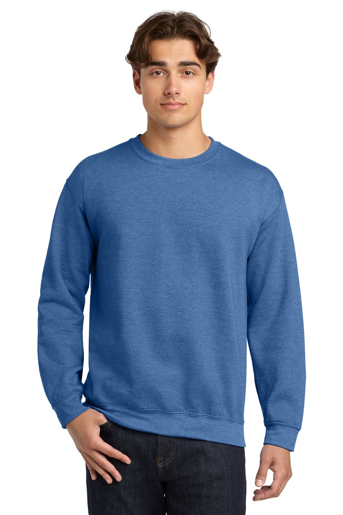 Gildan 18000 Heavy Blend Crewneck Sweatshirt in Heather Deep Royal