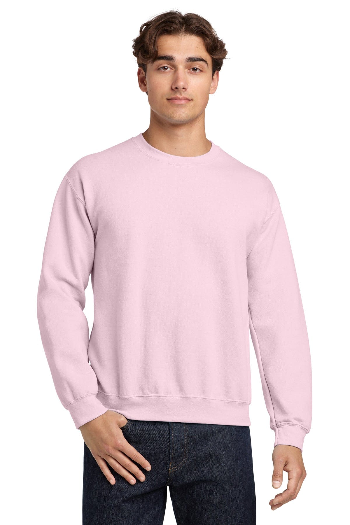 Gildan 18000 Heavy Blend Crewneck Sweatshirt in Light Pink