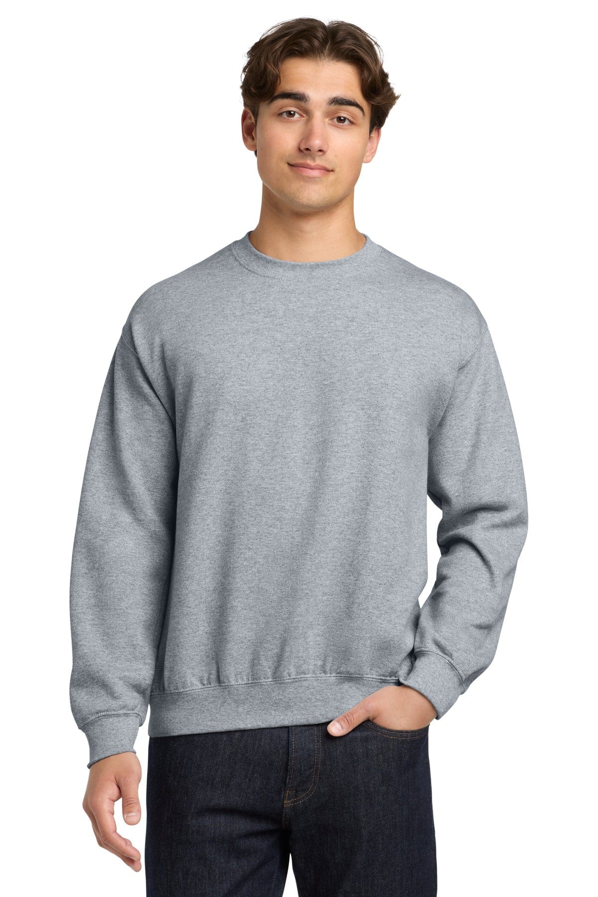 Gildan 18000 Heavy Blend Crewneck Sweatshirt in Sport Grey