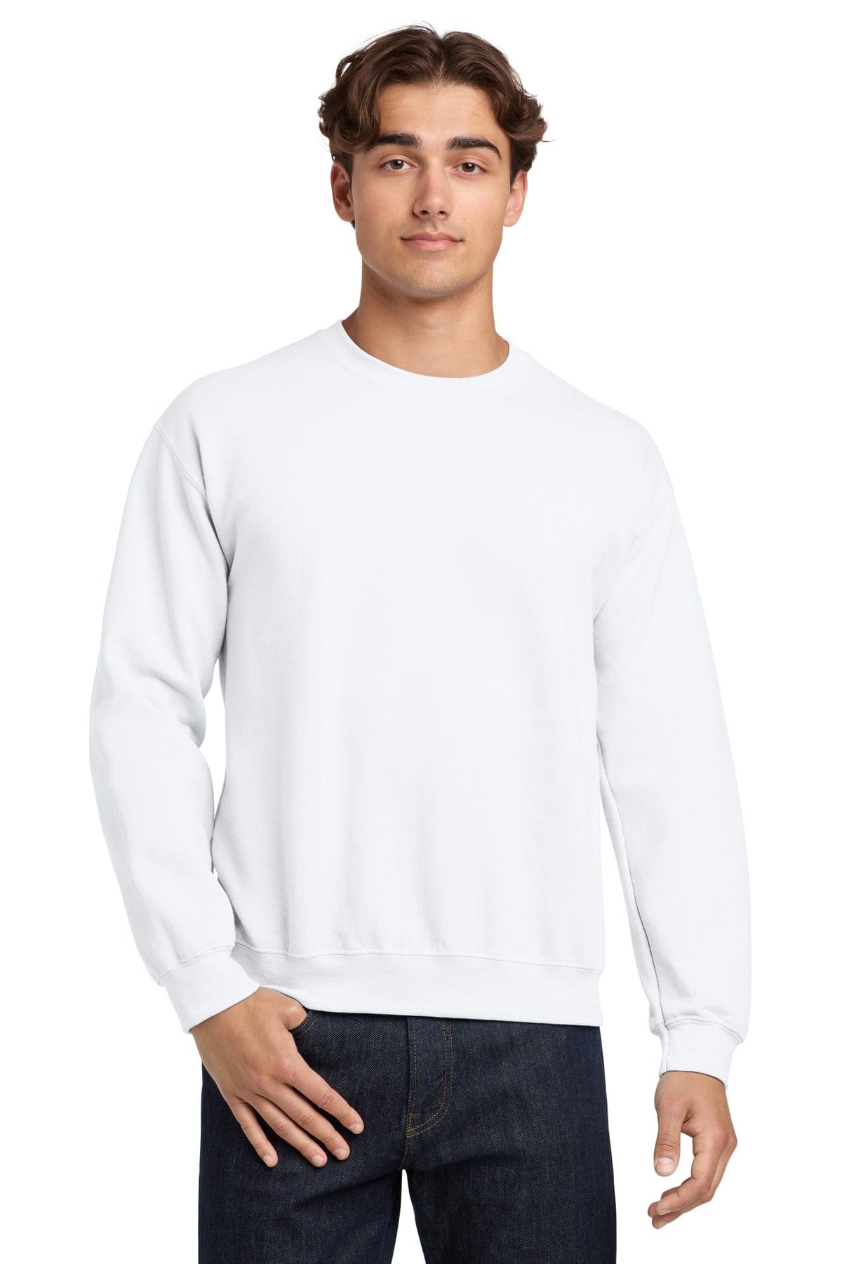 Gildan 18000 Heavy Blend Crewneck Sweatshirt in White