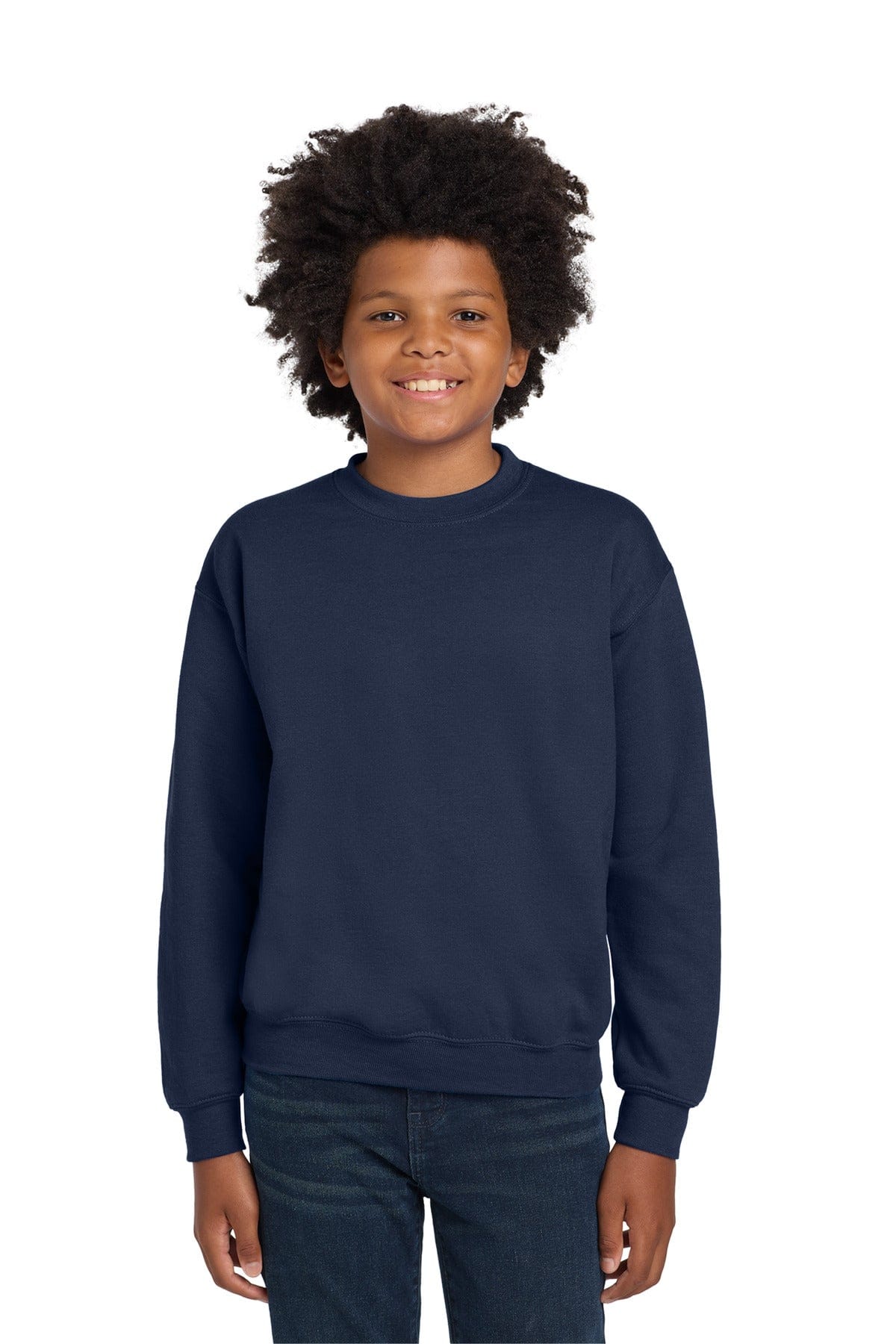 Gildan 18000B Youth Heavy Blend Crewneck Sweatshirt in Navy