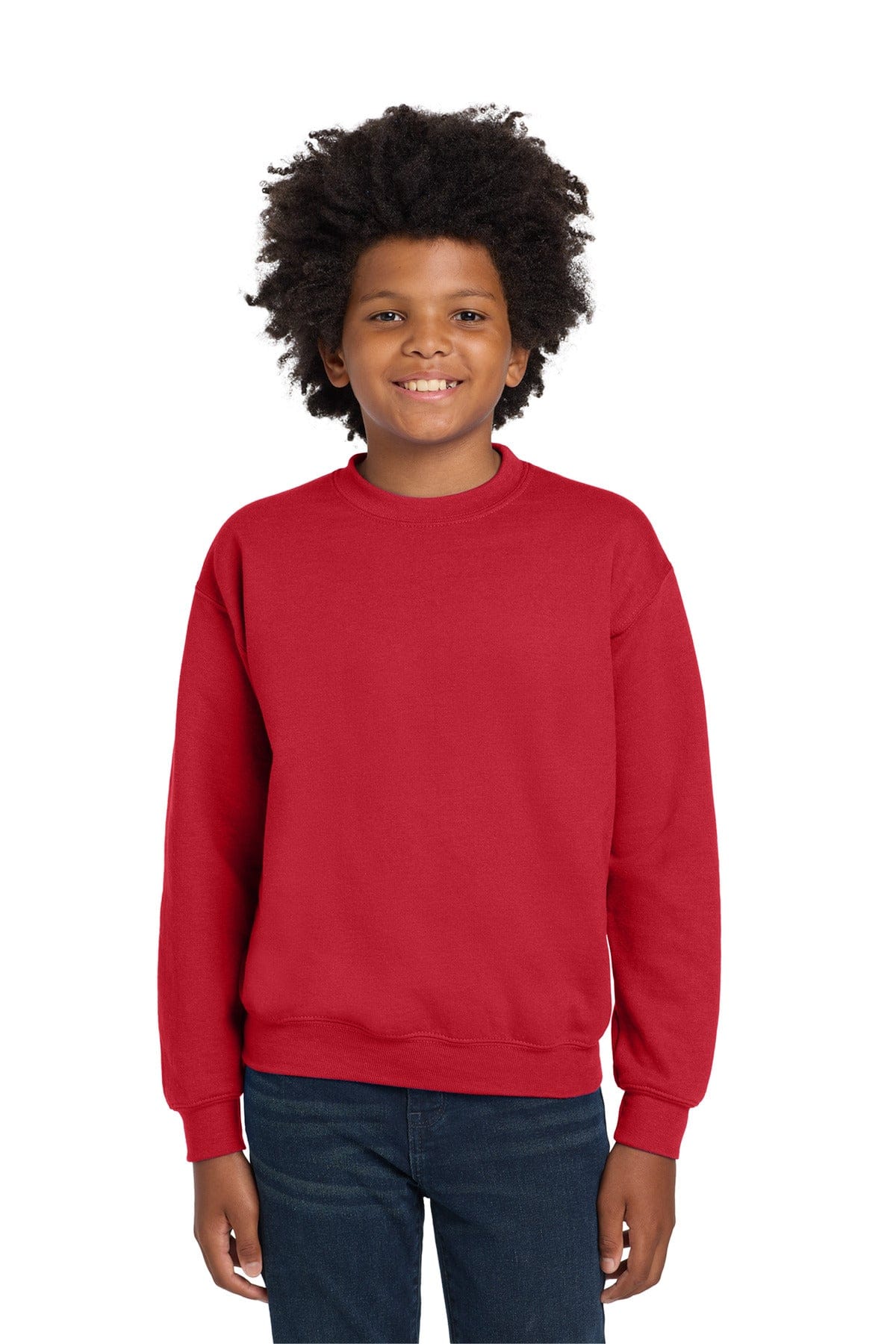 Gildan 18000B Youth Heavy Blend Crewneck Sweatshirt in Red