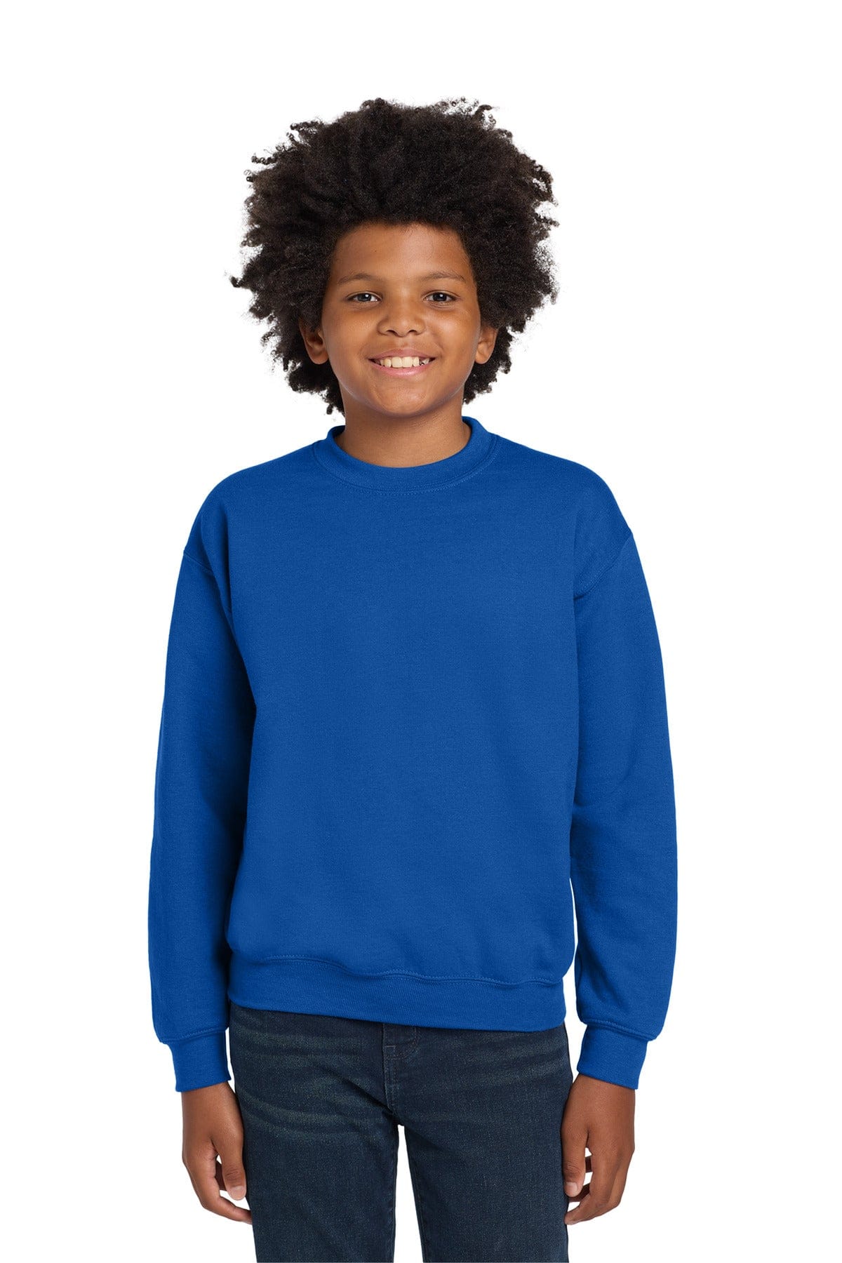 Gildan 18000B Youth Heavy Blend Crewneck Sweatshirt in Royal