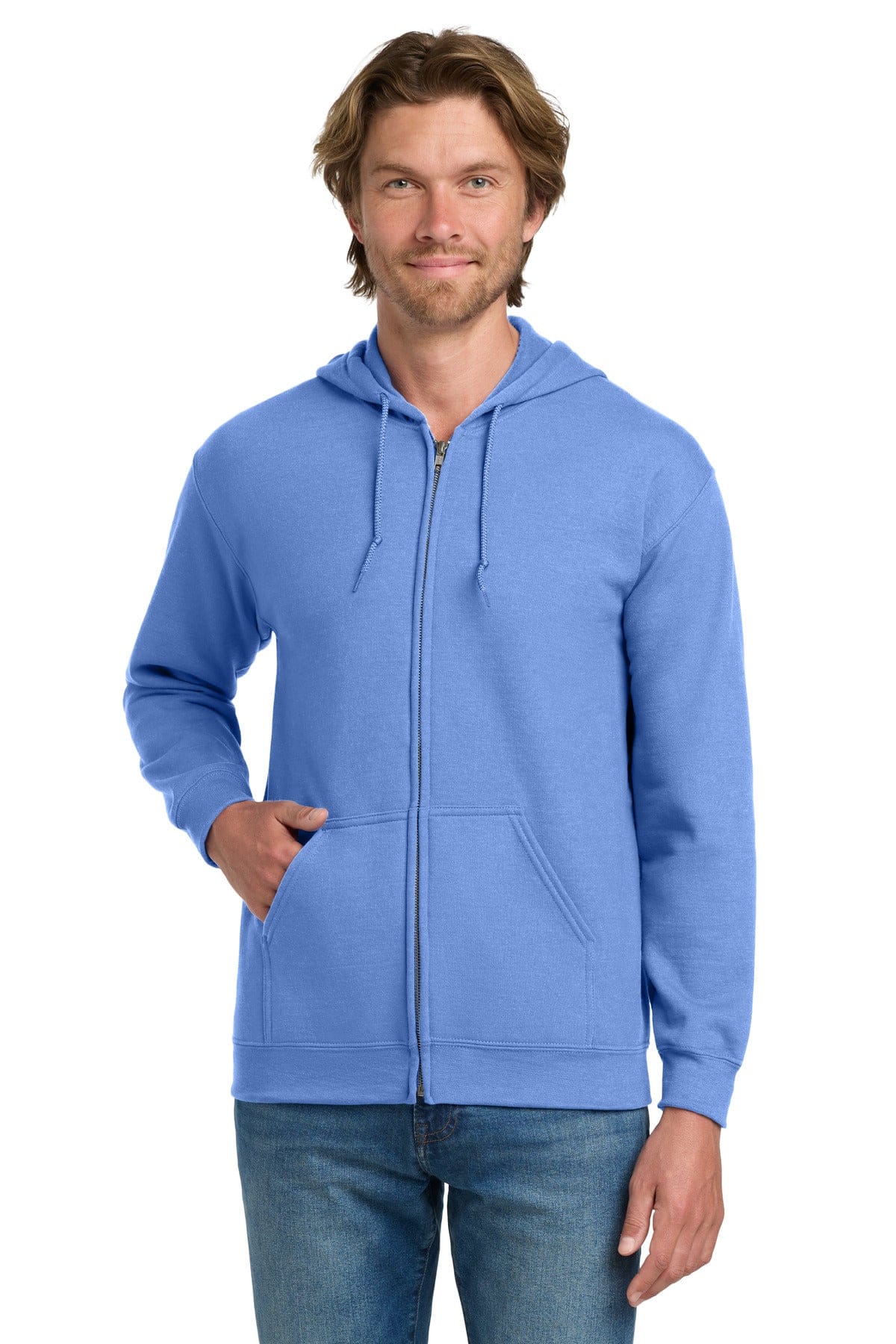 Gildan 18600 Heavy Blend Full-Zip Hooded Sweatshirt in Carolina Blue