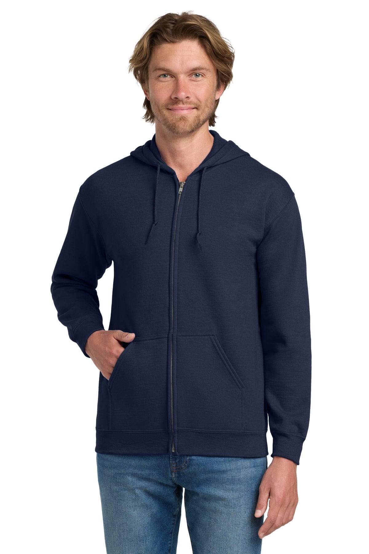 Gildan 18600 Heavy Blend Full-Zip Hooded Sweatshirt in Navy