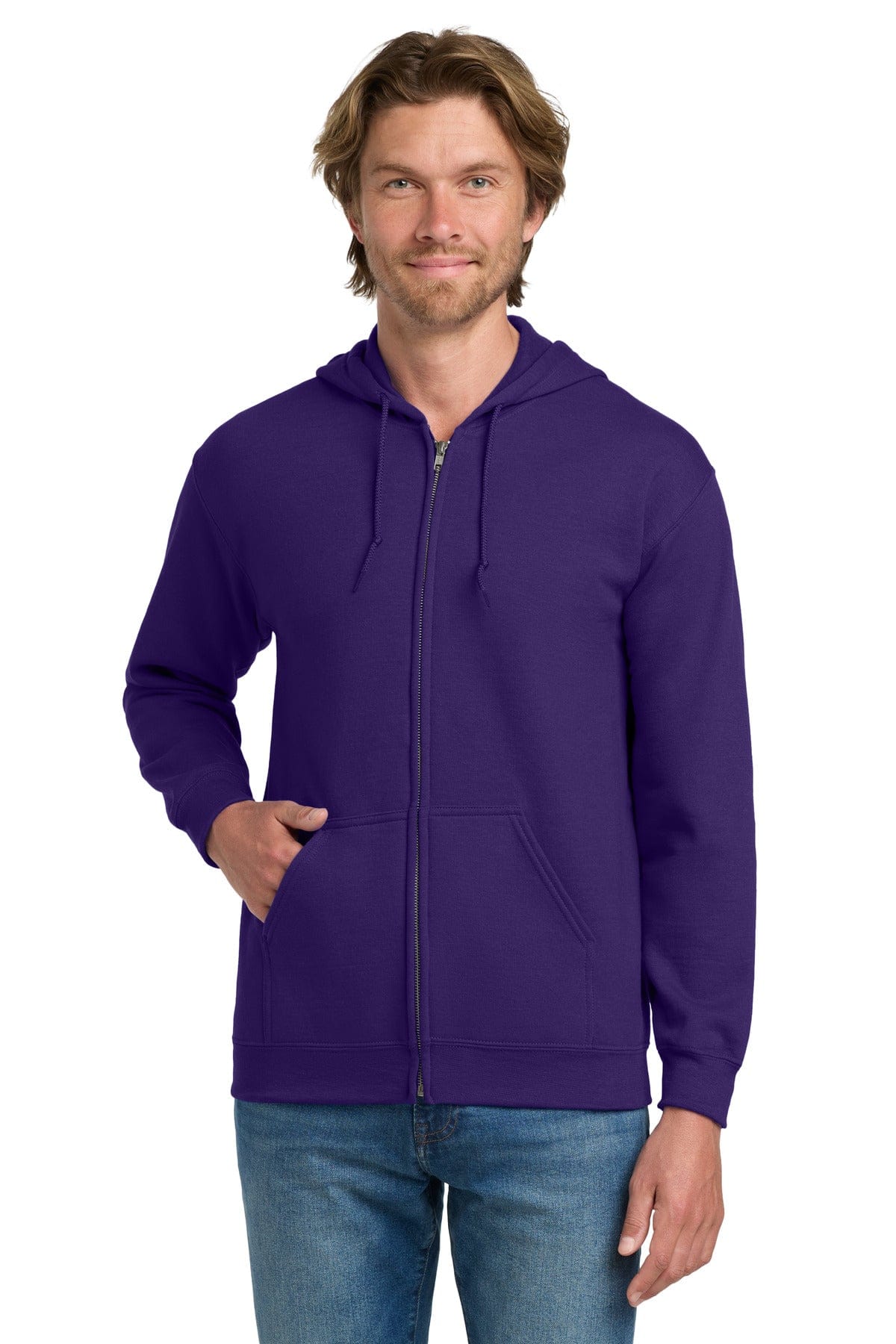 Gildan 18600 Heavy Blend Full-Zip Hooded Sweatshirt in Purple