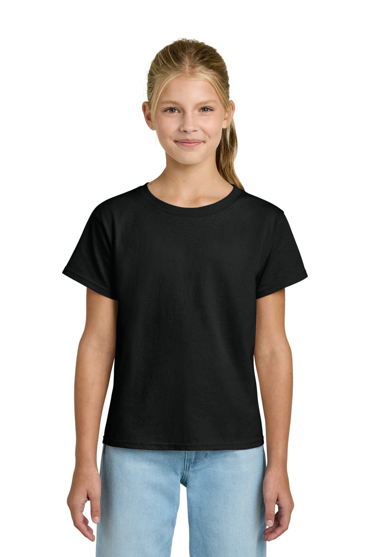 Gildan 3000B Youth Light Cotton Tee in Black
