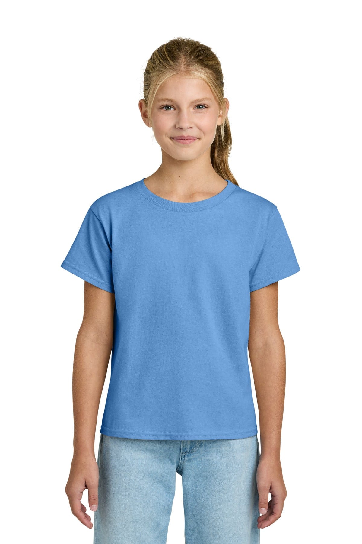Gildan 3000B Youth Light Cotton Tee in Carolina Blue