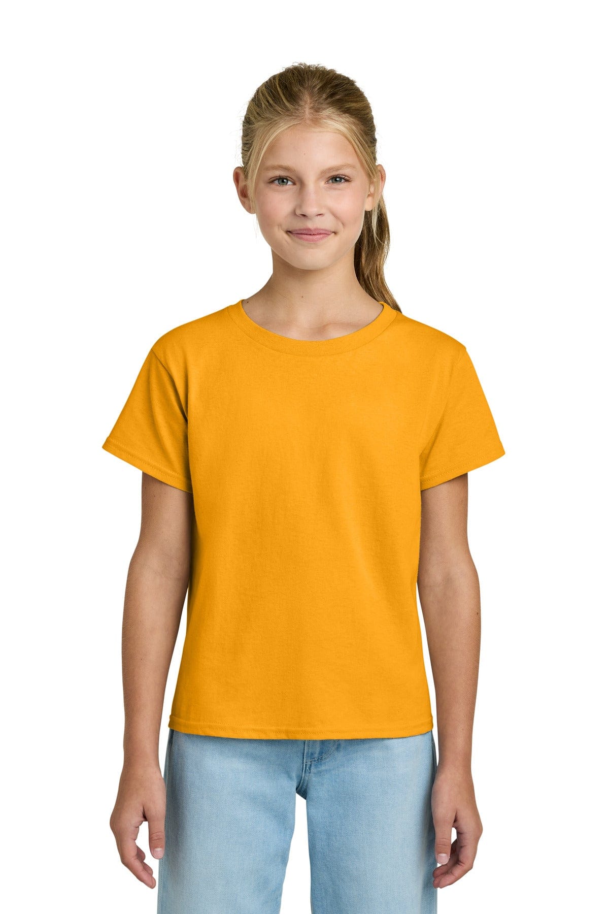 Gildan 3000B Youth Light Cotton Tee in Gold