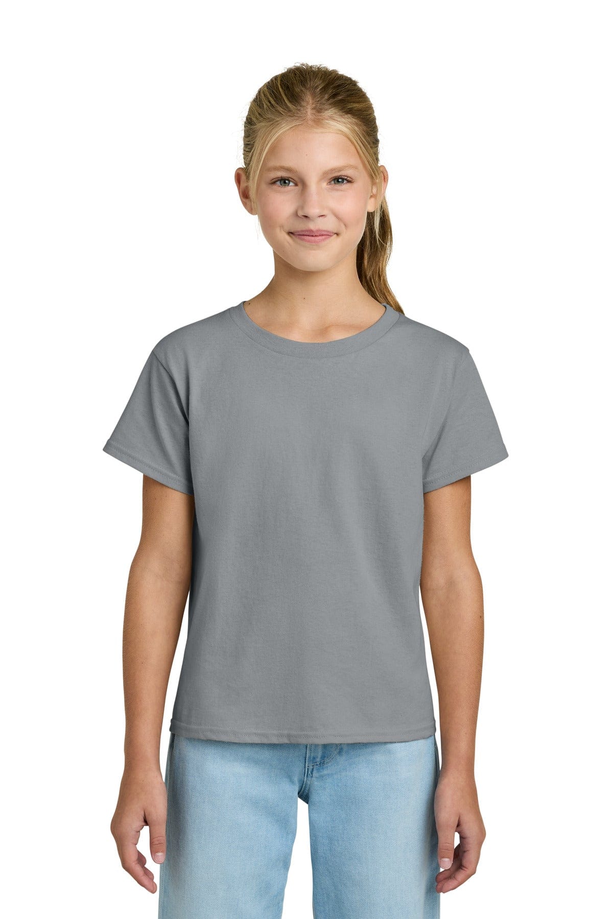 Gildan 3000B Youth Light Cotton Tee in Gravel
