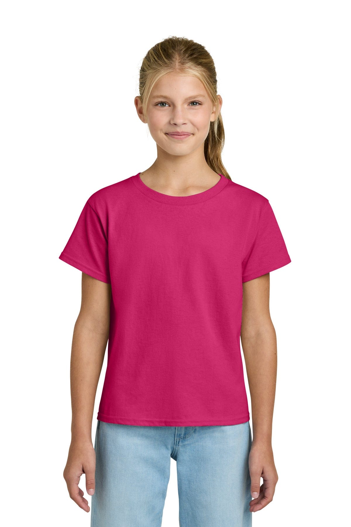 Gildan 3000B Youth Light Cotton Tee in Heliconia