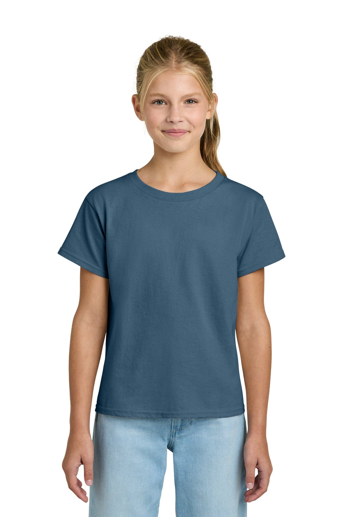 Gildan 3000B Youth Light Cotton Tee in Indigo Blue