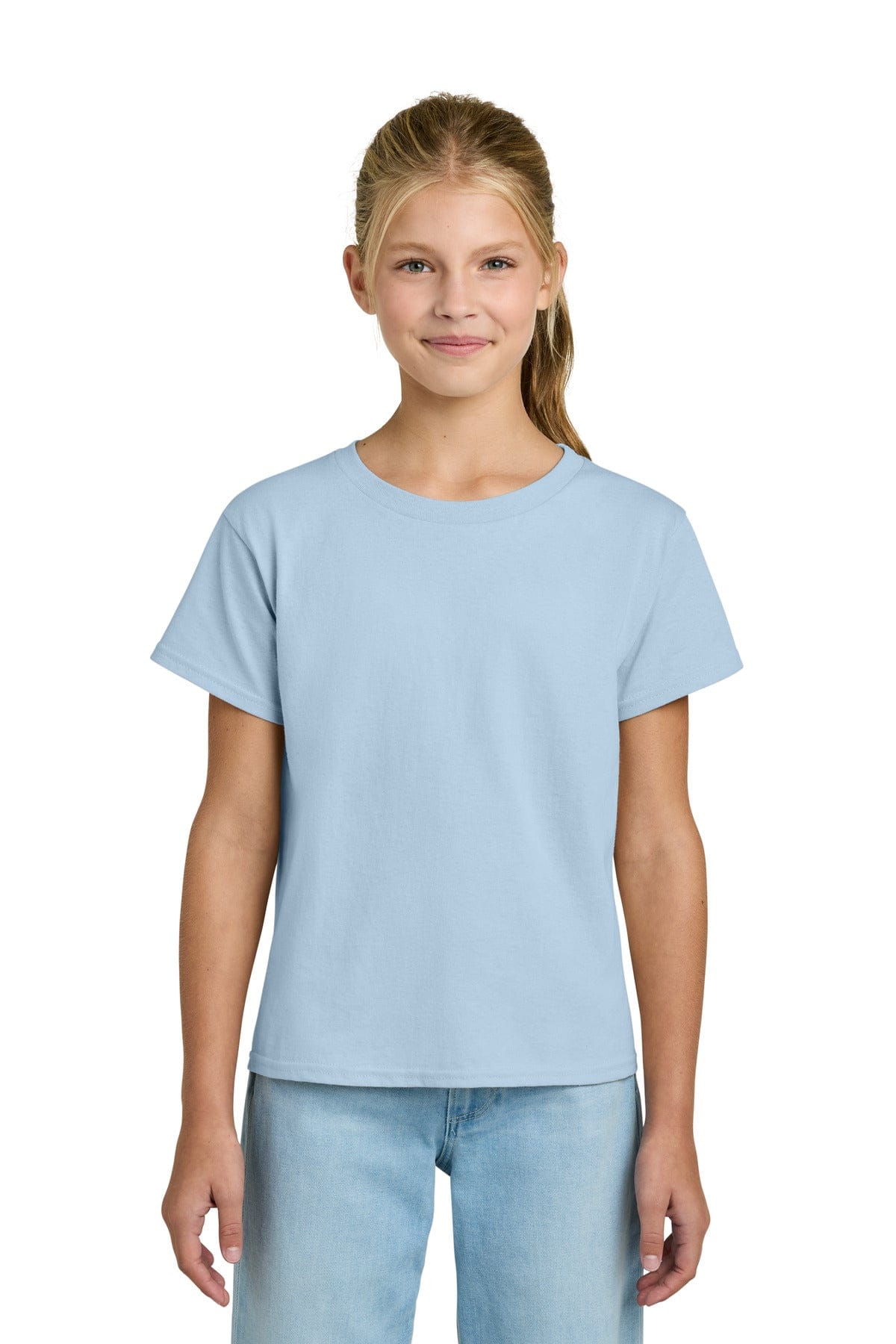 Gildan 3000B Youth Light Cotton Tee in Light Blue