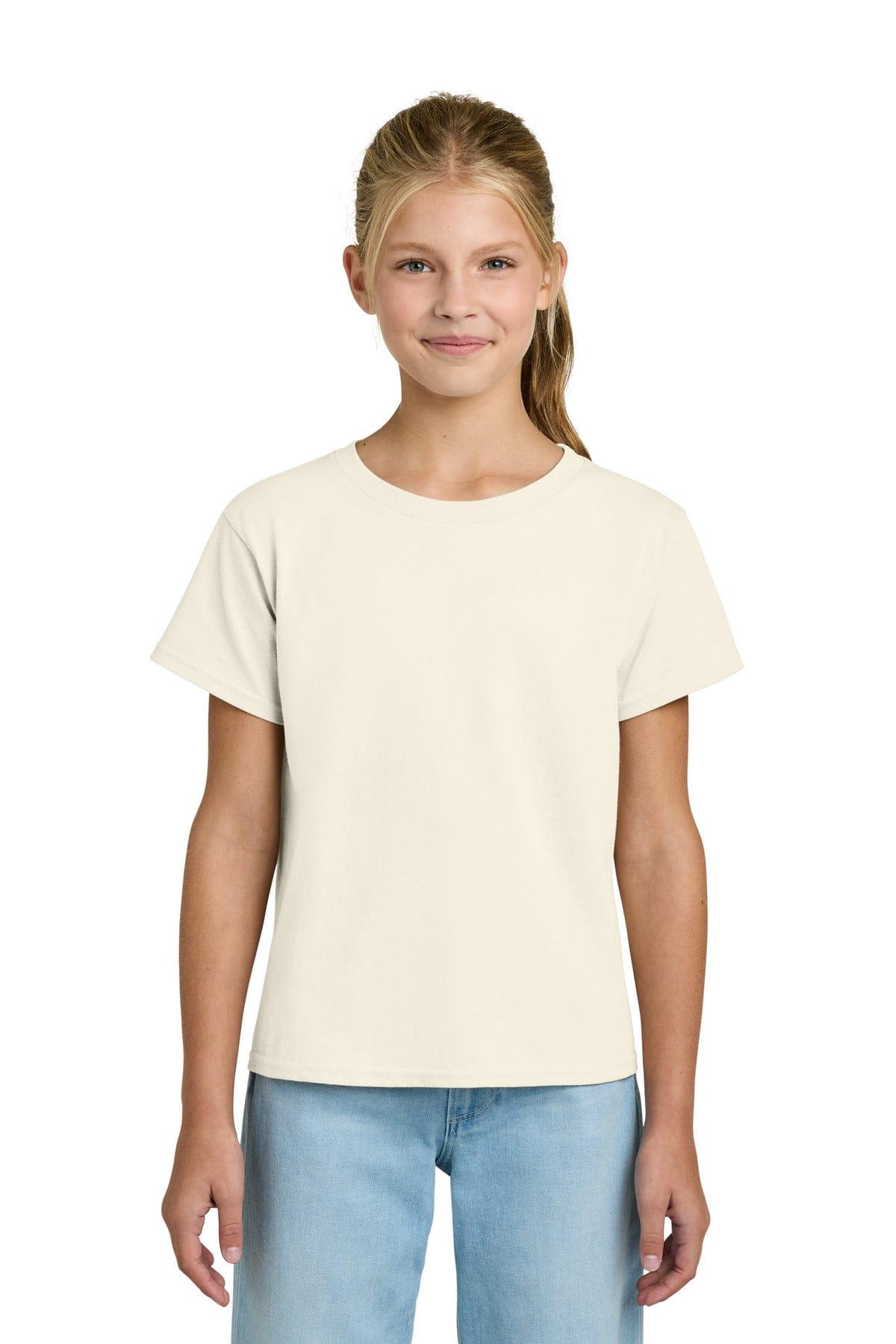 Gildan 3000B Youth Light Cotton Tee in Natural