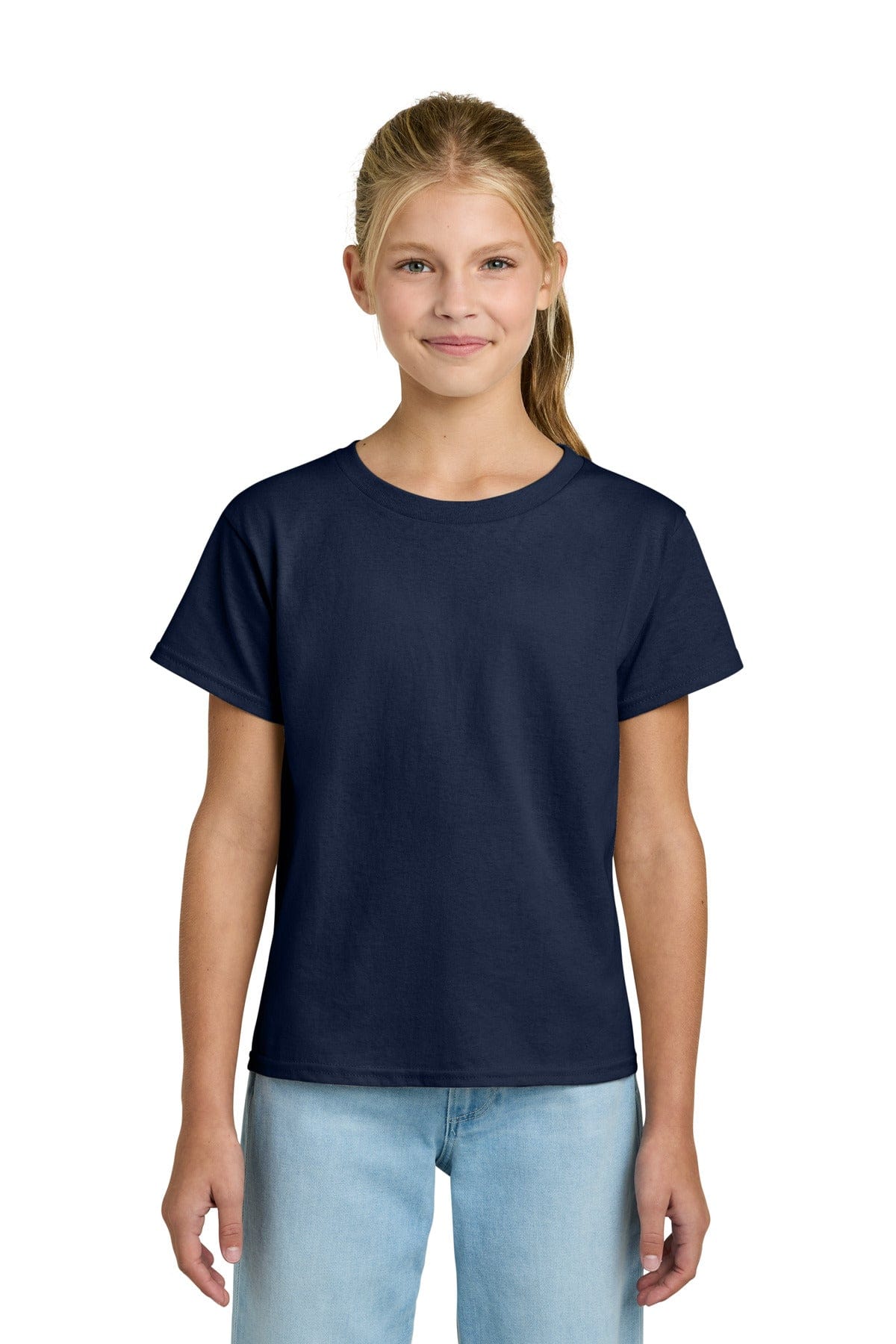 Gildan 3000B Youth Light Cotton Tee in Navy