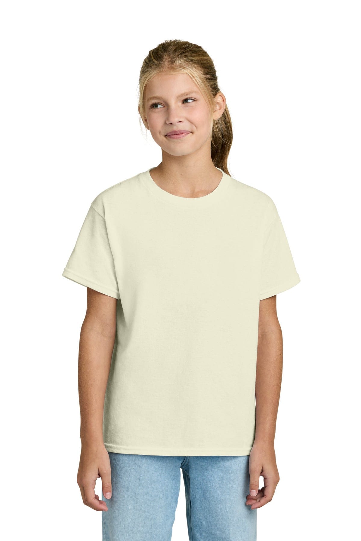 Gildan 3000B Youth Light Cotton Tee in Off White