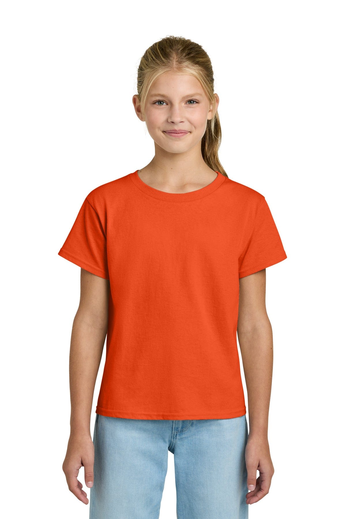 Gildan 3000B Youth Light Cotton Tee in Orange