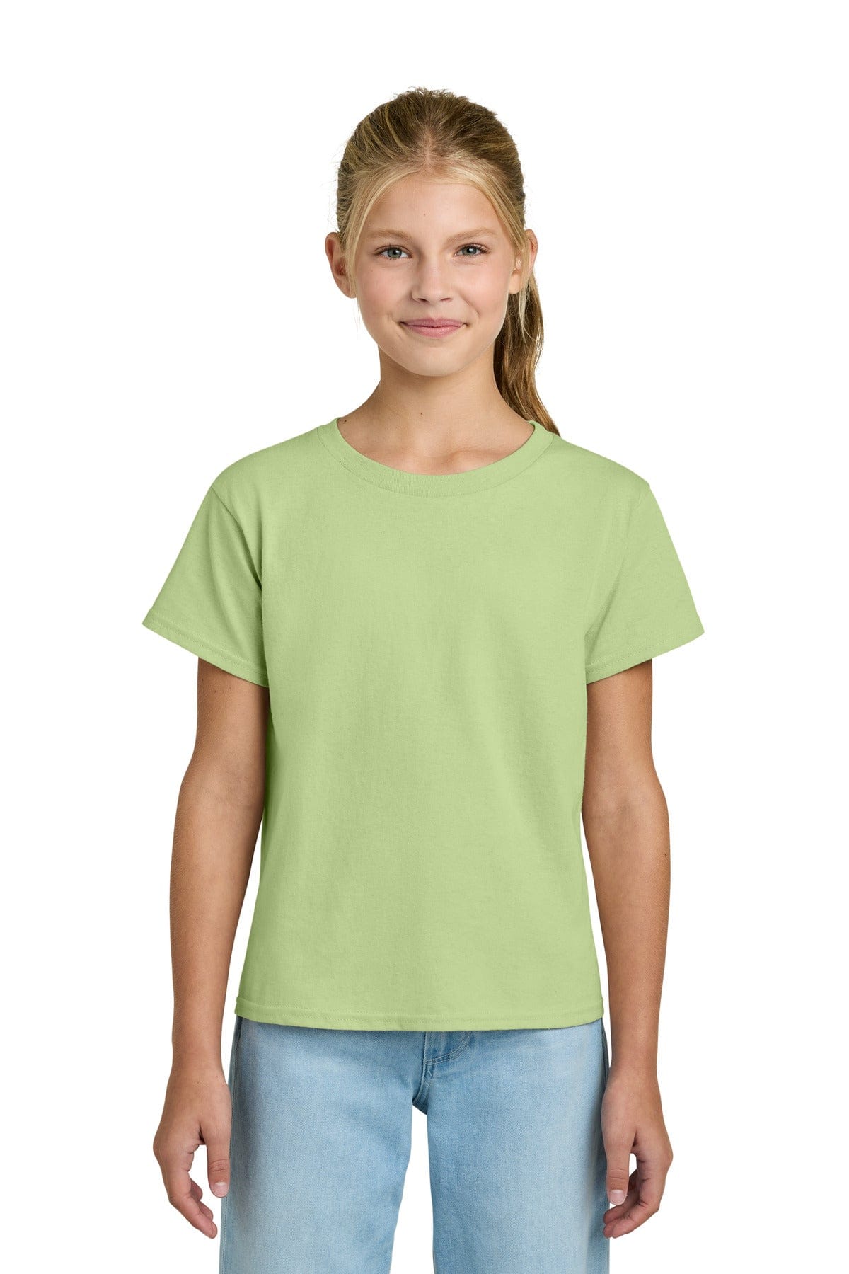 Gildan 3000B Youth Light Cotton Tee in Pistachio