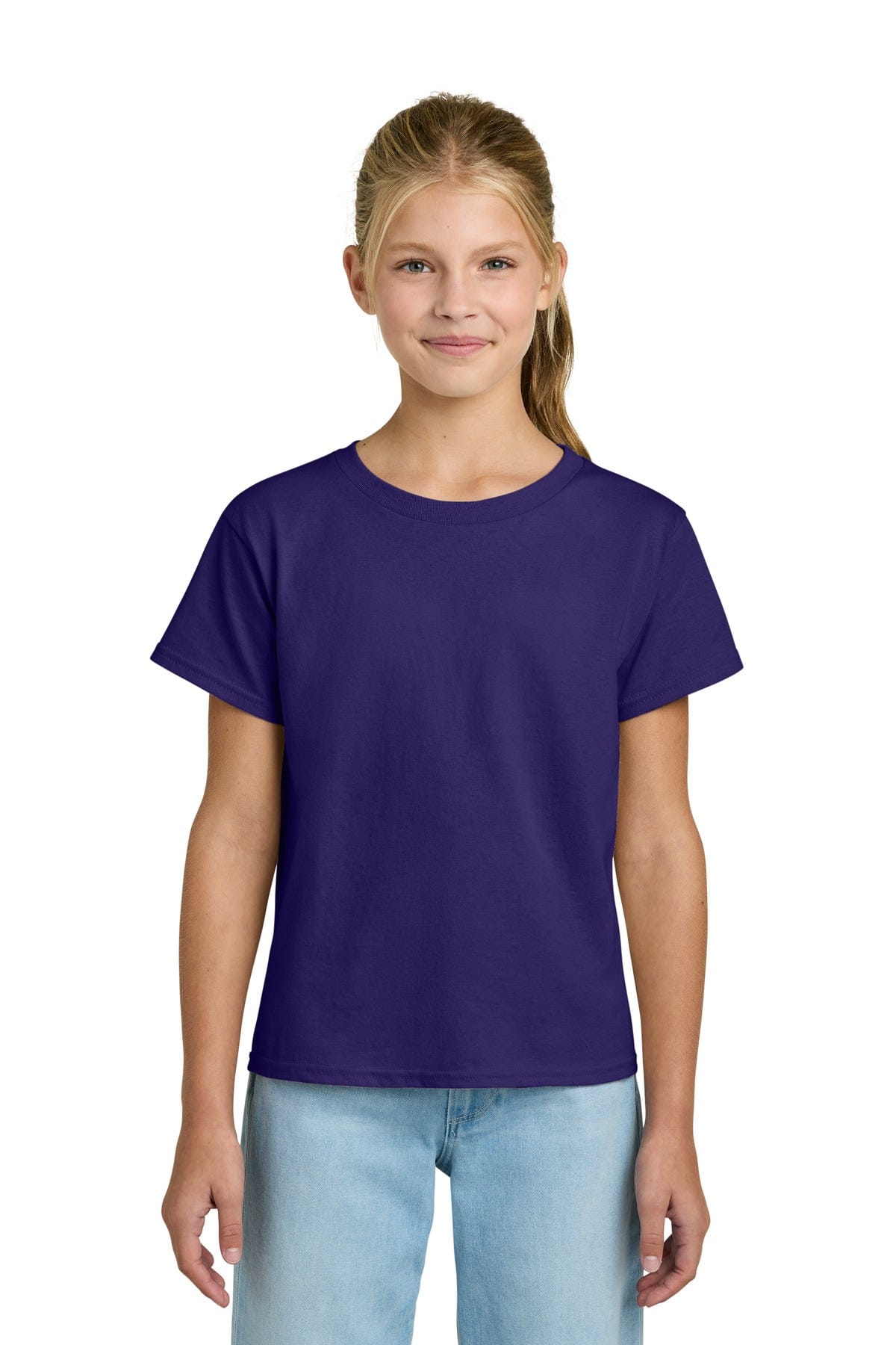 Gildan 3000B Youth Light Cotton Tee in Purple
