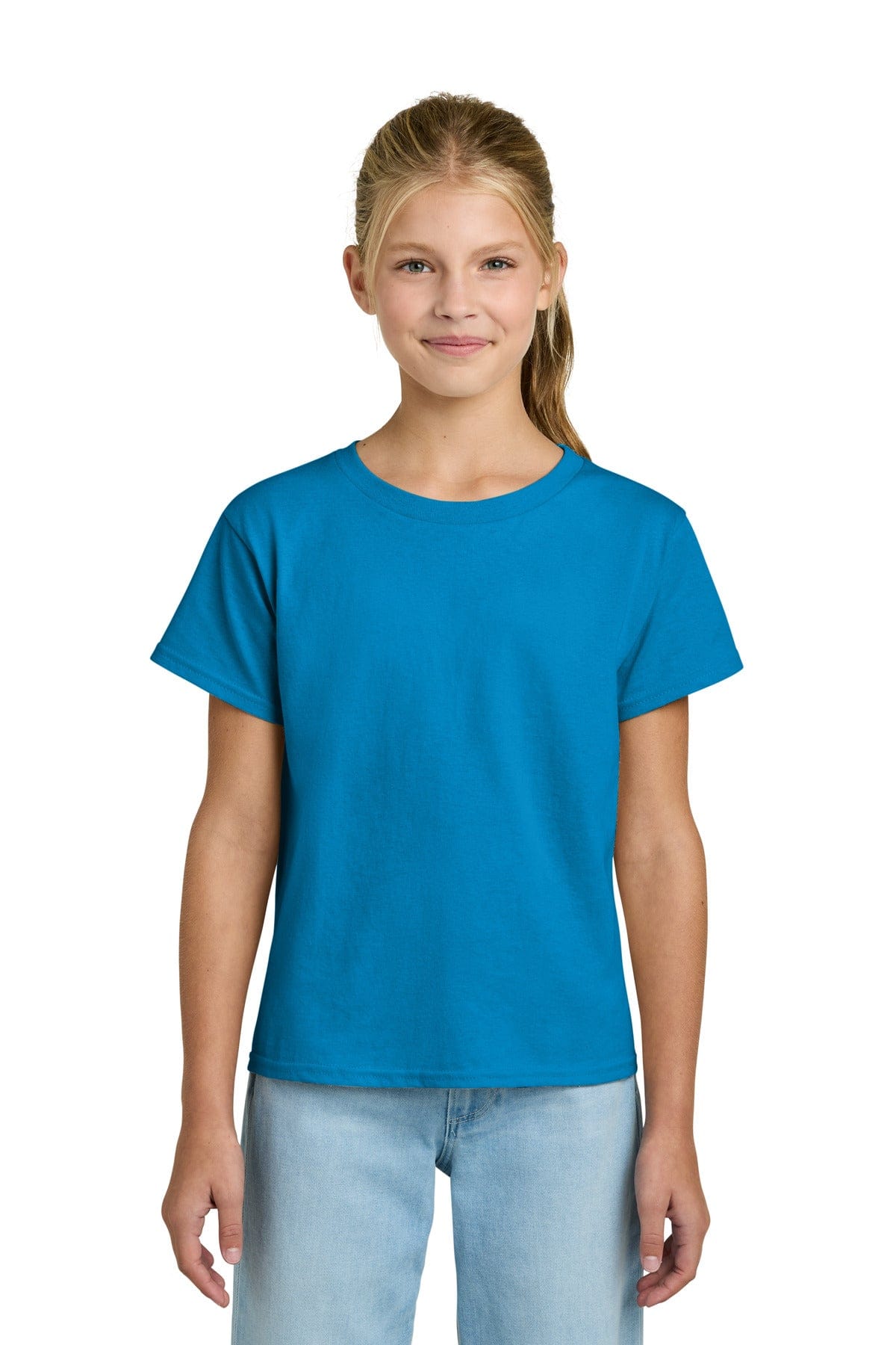 Gildan 3000B Youth Light Cotton Tee in Sapphire