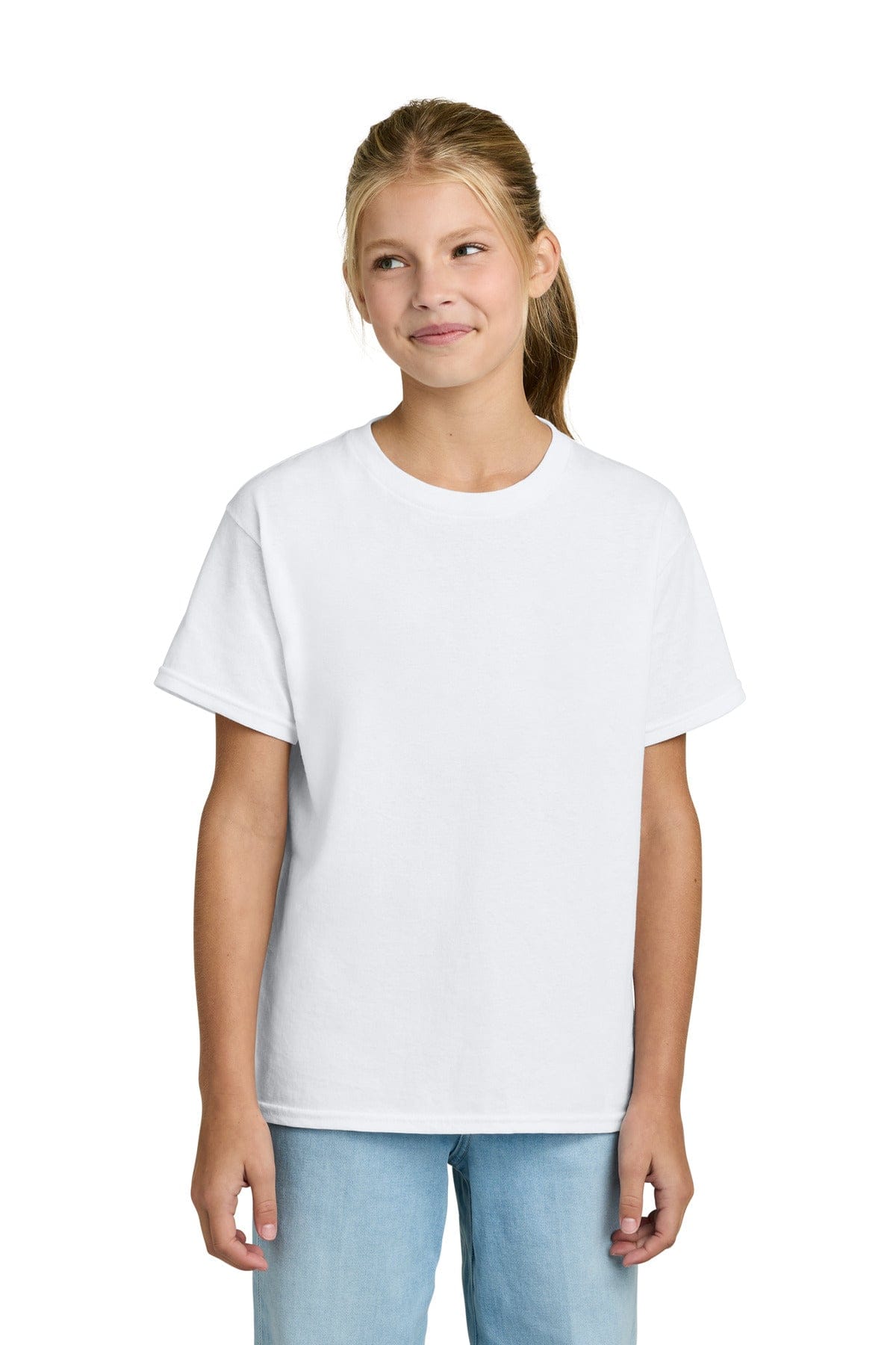 Gildan 3000B Youth Light Cotton Tee in White