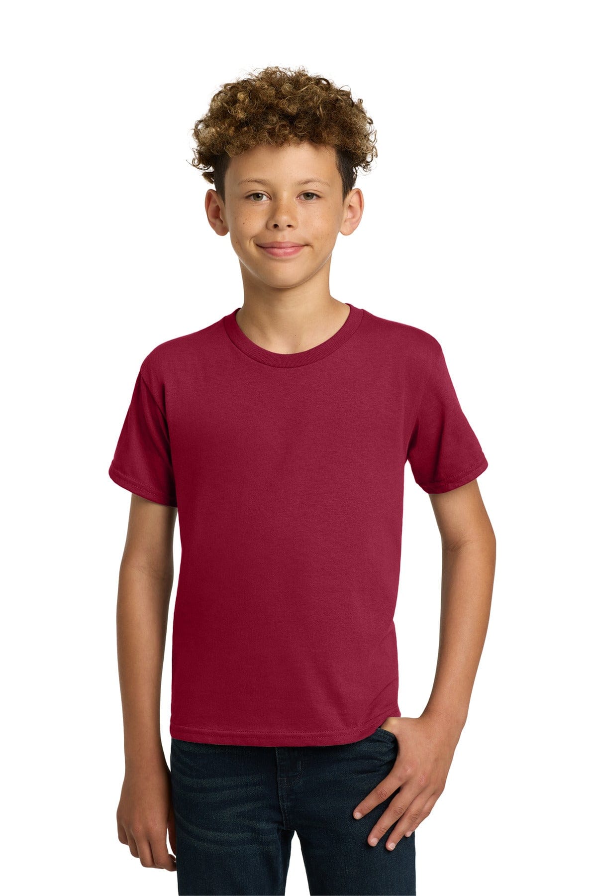 Gildan 5000B Youth Heavy Cotton 100% Cotton T-Shirt in Cardinal Red