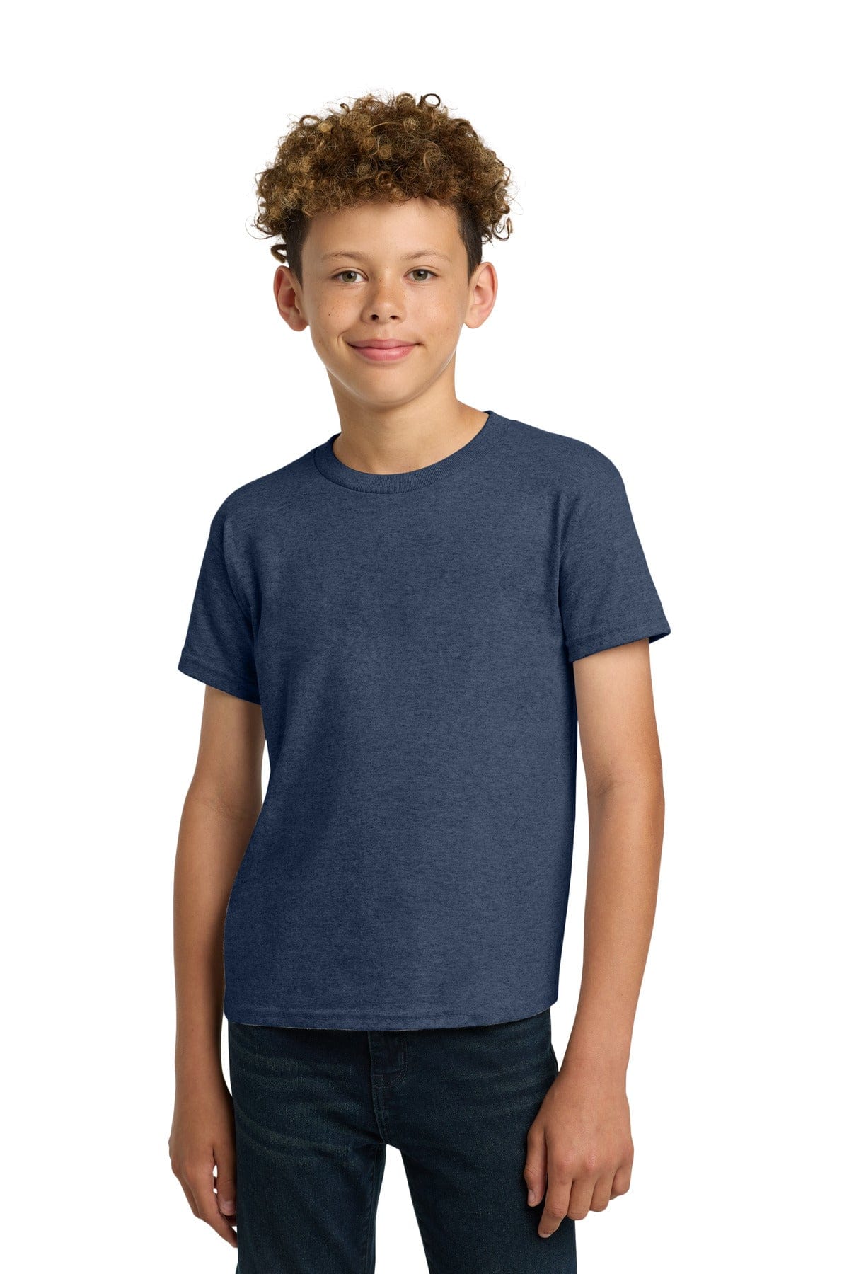 Gildan 5000B Youth Heavy Cotton 100% Cotton T-Shirt in Heather Navy