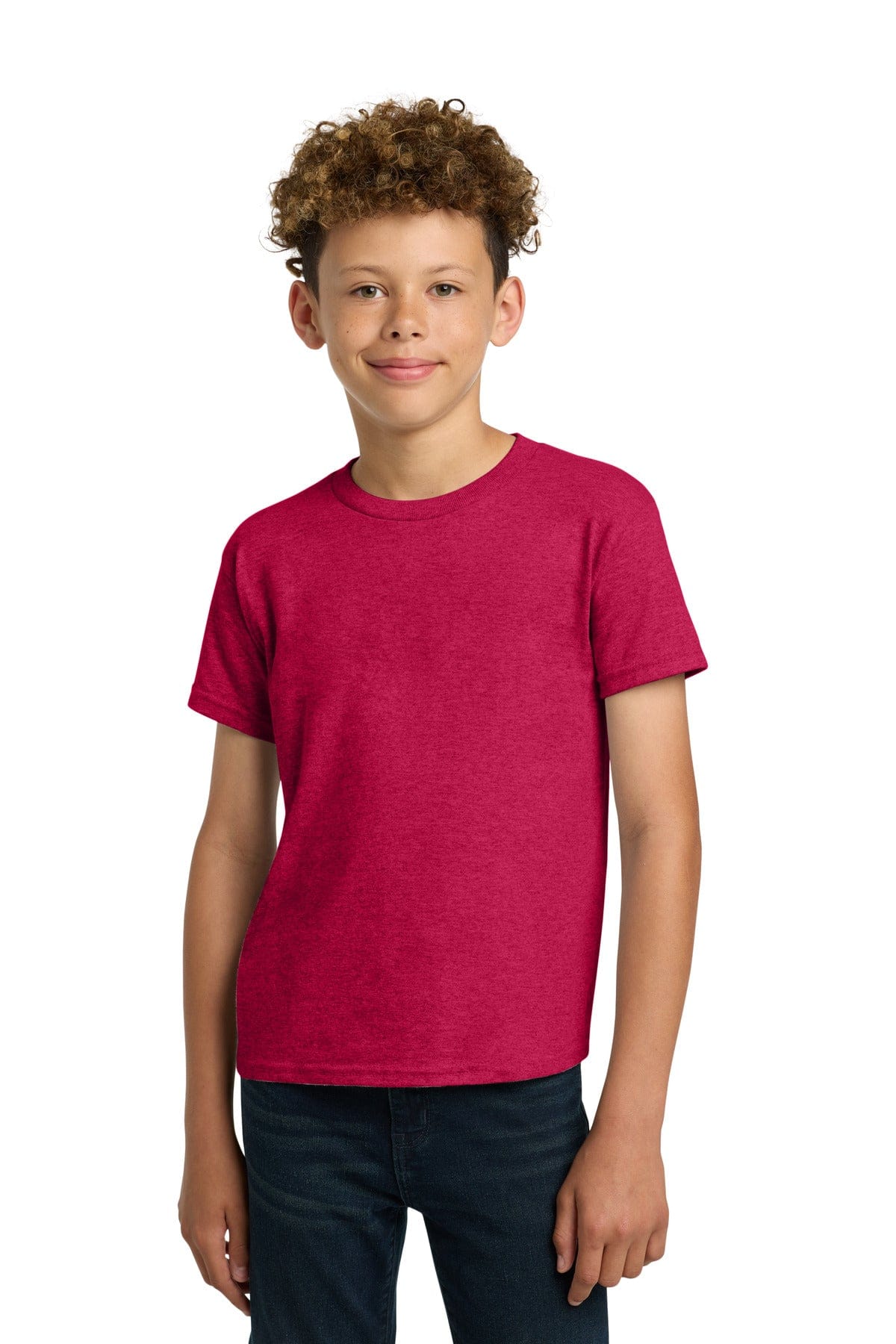 Gildan 5000B Youth Heavy Cotton 100% Cotton T-Shirt in Heather Red