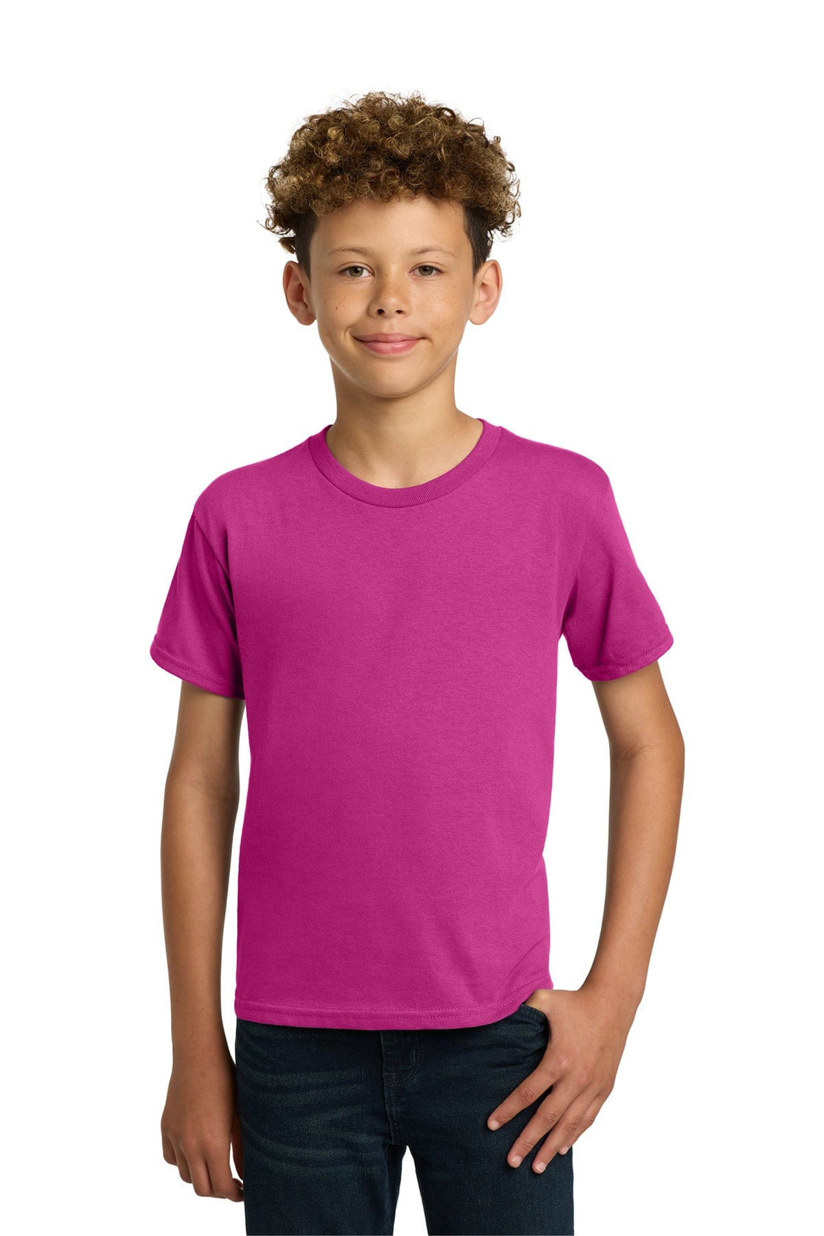 Gildan 5000B Youth Heavy Cotton 100% Cotton T-Shirt in Heliconia